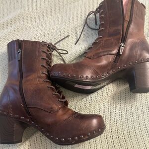 Dansko Brown Lace Up Leather Boots